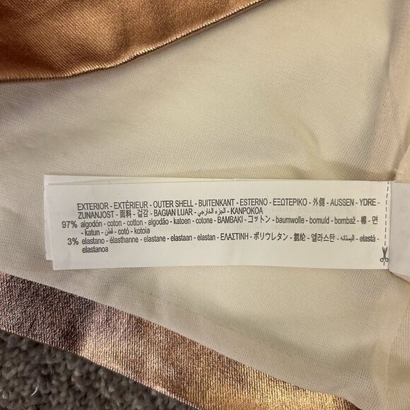 Zara Women's Bronze Metallic Off-Shoulder Strapless Top Size S - Small - NWT - Picture 14 of 16